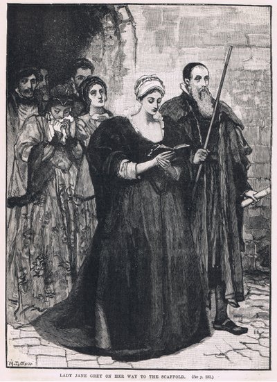 سيدة جين جراي في طريقها إلى السقالة 1554 بواسطة Mary L. Gow