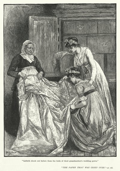 "ليزبث هزت أمامهم طيات ثوب زفاف جدتهم" (نقش) بواسطة Mary L. Gow