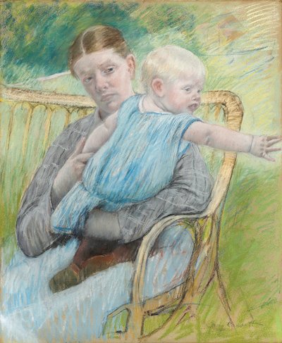 Mathilde portant son bebe (Mathilde Holding Baby) - باستيل على ورق (72.7 × 60.4 سم) ، بقلم ماري كاسات (1845-1926) ، حوالي 1889 - مجموعة خاصة بواسطة ماري ستيفنسون كاسات