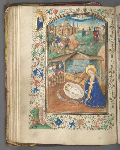 كتاب ساعات استخدام أوترخت: fol. 62v ، الميلاد ، ج. 1460-1465. بواسطة ماجستير في Gijsbrecht van Brederode
