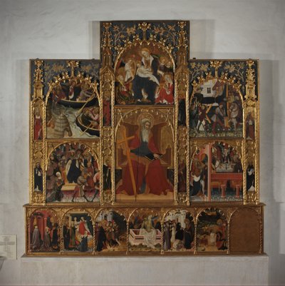 Retable مع مشاهد من حياة القديس أندرو ، كاليفورنيا. 1420 - 30. بواسطة سيد روسيون