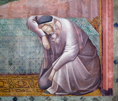 قصص القديس فرنسيس ، تفاصيل الظهور لغريغوري التاسع ، لوحة جدارية لسيد القديسة سيسيليا (القرنين الثالث عشر والرابع عشر) ، الكنيسة العليا ، بازيليك القديس فرنسيس الأسيزي (قائمة اليونسكو للتراث العالمي ، 2000) ، أسيزي ، أومبريا ، إيطاليا بواسطة سيد القديسة سيسيليا