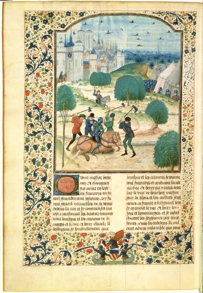 MS Fr 87 Miniature from Volume II of the Chronicle of England بقلم Jean de Wavrin، Lord of Forestel (d.c.1475) (رق) بواسطة سيد Wavrin