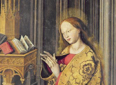 مريم العذراء تقرأ من كتاب ساعات ، 1445 ج (تفاصيل 26541) بواسطة سيد البشارة إيكس