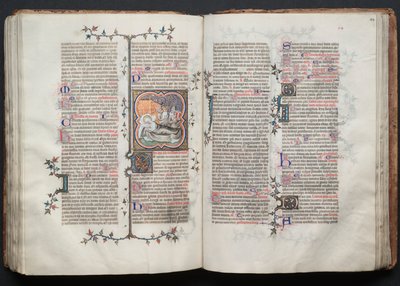كتاب قداس جوتا: Fol. 113 ظ ، ولادة يوحنا المعمدان ، ج. 1375. بواسطة سيد بوكيه