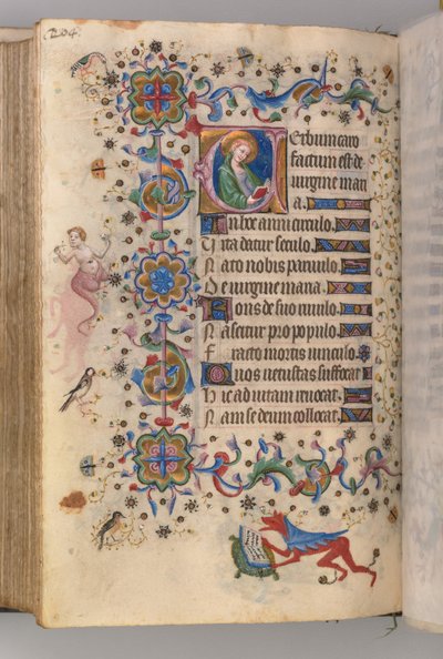 ساعات شارل النبيل ، ملك نافار 1361-1425: fol. 102v ، نص ، ج. 1405. بواسطة ماجستير في الأحرف الأولى وشركاء بروكسل
