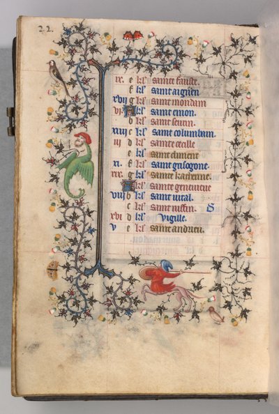 ساعات شارل النبيل ، ملك نافار 1361-1425: fol. 11v ، نوفمبر ، ج. 1405. بواسطة ماجستير في الأحرف الأولى وشركاء بروكسل