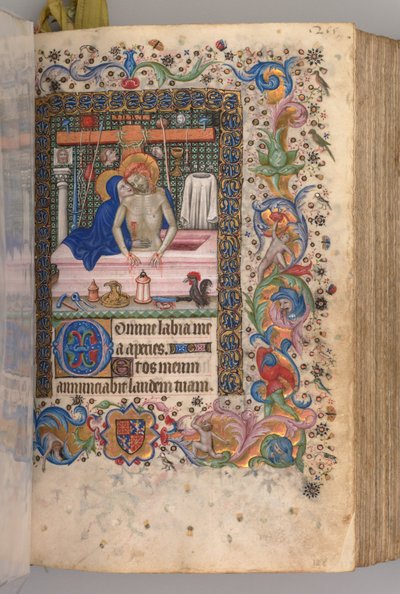 ساعات شارل النبيل ، ملك نافار 1361-1425: fol. 128 و ، رجل الأحزان ، ج. 1405. بواسطة ماجستير في الأحرف الأولى وشركاء بروكسل