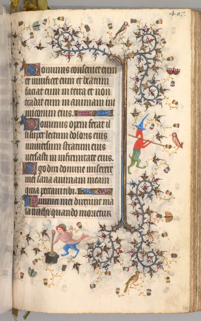 ساعات شارل النبيل ، ملك نافار 1361-1425: fol. 198 و ، نص ، ج. 1405. بواسطة ماجستير في الأحرف الأولى وشركاء بروكسل