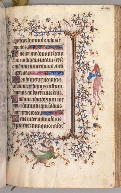 ساعات شارل النبيل ، ملك نافار 1361-1425: fol. 215 و ، نص ، ج. 1405. بواسطة ماجستير في الأحرف الأولى وشركاء بروكسل