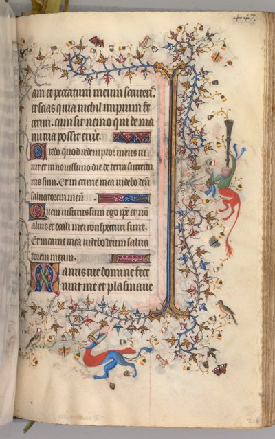 ساعات شارل النبيل ، ملك نافار 1361-1425: fol. 218 و ، نص ، ج. 1405. بواسطة ماجستير في الأحرف الأولى وشركاء بروكسل