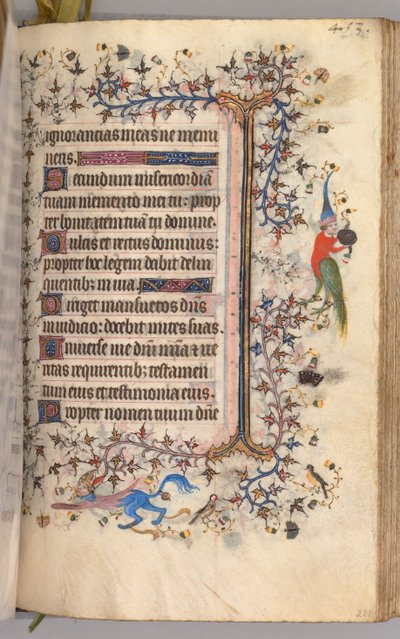 ساعات شارل النبيل ، ملك نافار 1361-1425: fol. 221 و ، نص ، ج. 1405. بواسطة ماجستير في الأحرف الأولى وشركاء بروكسل