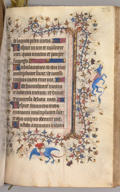 ساعات شارل النبيل ، ملك نافار 1361-1425: fol. 222 و ، نص ، ج. 1405. بواسطة ماجستير في الأحرف الأولى وشركاء بروكسل