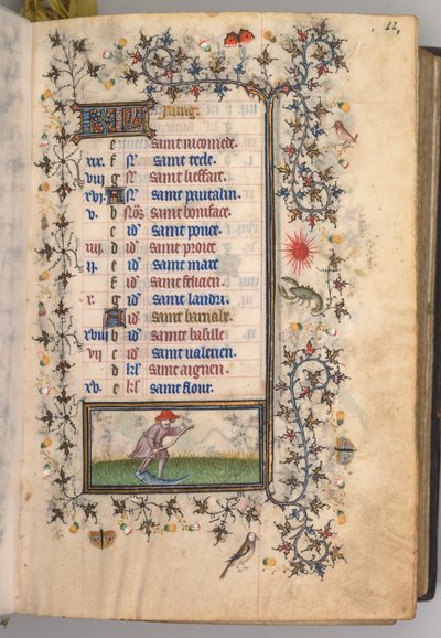 ساعات شارل النبيل ، ملك نافار 1361-1425: fol. 6 و ، يونيو ، ج. 1405. بواسطة ماجستير في الأحرف الأولى وشركاء بروكسل
