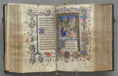 ساعات شارل النبيل ، ملك نافار 1361-1425: fol. 87v ، نص ، ج. 1405. بواسطة ماجستير في الأحرف الأولى وشركاء بروكسل