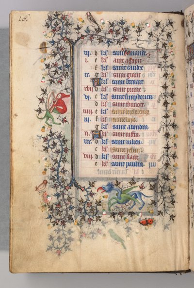 ساعات شارل النبيل ، ملك نافار 1361-1425: fol. 8V ، أغسطس ، ج. 1405. بواسطة ماجستير في الأحرف الأولى وشركاء بروكسل
