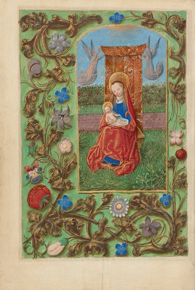 العذراء والطفل المتوجان بواسطة ماجستير في كتاب صلاة درسدن