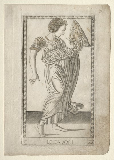 منطق من Tarocchi ، سلسلة C: الفنون الليبرالية ، رقم 22 ، قبل 1467. بواسطة ماجستير في سلسلة E Tarocchi