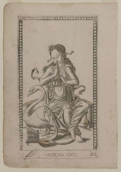 موسيقى من Tarocchi ، سلسلة C: الفنون الليبرالية ، رقم 26 ، قبل 1467. بواسطة ماجستير في سلسلة E Tarocchi