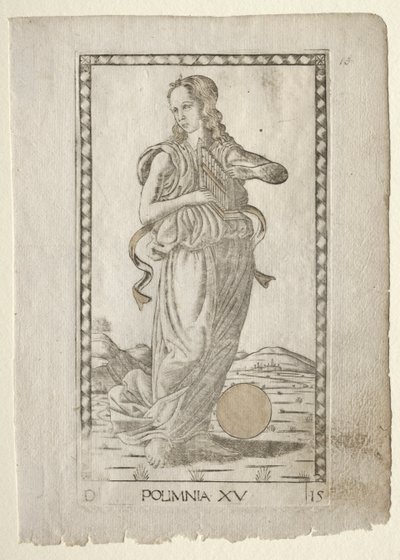 تراتيل Polyhymnia البطولية من سلسلة Tarocchi D ... ، قبل عام 1467. بواسطة ماجستير في سلسلة E Tarocchi