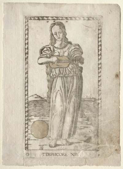 رقص تربسيكور وأغنية من سلسلة Tarocchi D ... ، قبل عام 1467. بواسطة ماجستير في سلسلة E Tarocchi