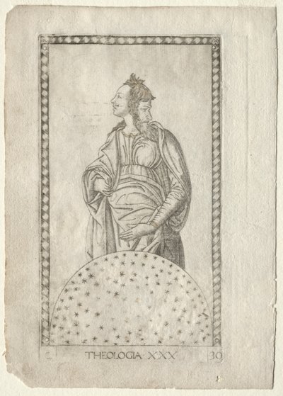 اللاهوت من Tarocchi ، سلسلة C: الفنون الليبرالية ، رقم 30 ، قبل 1467. بواسطة ماجستير في سلسلة E Tarocchi