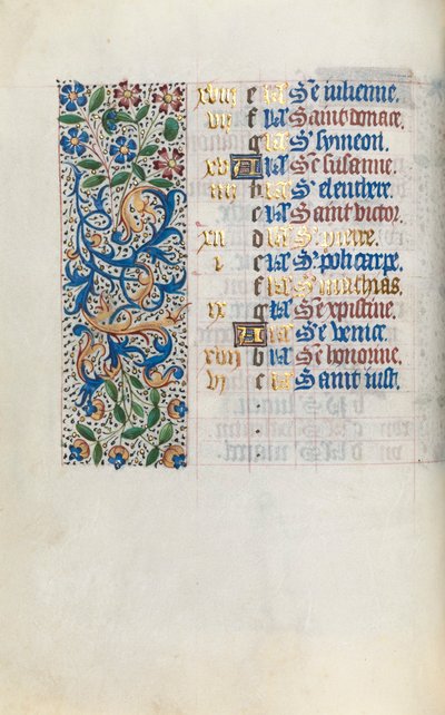 كتاب ساعات استخدام روان: fol. 2 ظ ، ج. 1470. بواسطة سيد لاتيني جنيف
