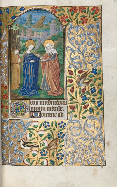 كتاب ساعات استخدام روان: fol. 39 و ، الزيارة ، ج. 1470. بواسطة سيد لاتيني جنيف