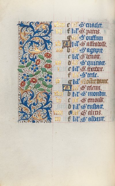 كتاب ساعات استخدام روان: fol. 3 ج ، ج. 1470. بواسطة سيد لاتيني جنيف