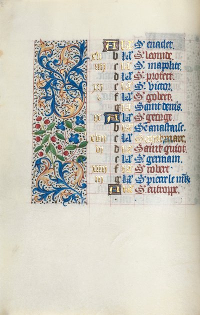 كتاب ساعات استخدام روان: fol. 4 فولت ، ج. 1470. بواسطة سيد لاتيني جنيف
