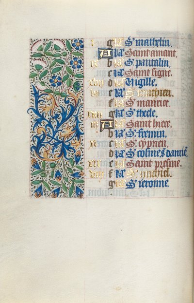 كتاب ساعات استخدام روان: fol. 9 فولت ، ج. 1470. بواسطة سيد لاتيني جنيف