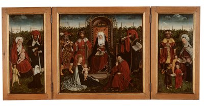 The Poortakker Triptych ، حوالي 1500-10 (زيت على لوح) بواسطة سيد عائلة القديسة آن