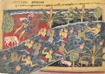 يتوسل جوبيس مع كريشنا لإعادة ملابسهم ... ، كاليفورنيا. 1560 - 65. بواسطة سيد Isarda