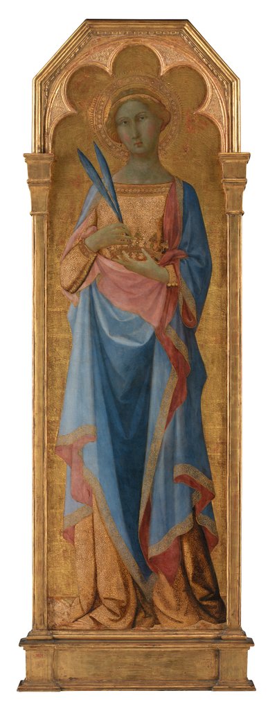 سانت كورونا ، c.1350 (درجة حرارة على لوحة ، أرضية ذهبية) rnrnrn155 × 48 بواسطة سيد بالازو فينيسيا مادونا