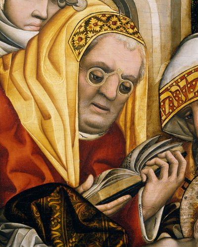 Priest wearing glasses, detail from Circumcision of Christ بواسطة سيد Tucher Altarpiece