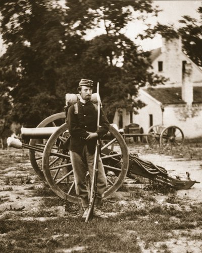 DWC Arnold ، وهو جندي خاص في جيش الاتحاد ، بالقرب من Harper&39;s Ferry ، فيرجينيا ، 1861 (التصوير الفوتوغرافي) بواسطة ماثيو ب برادي