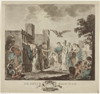 رمزية استعادة Stadtholder وليام الخامس 1787 يوم سعيد (العنوان على الكائن) بواسطة ديفيد بيير جيوتينو هومبرت دي سوبرفيل