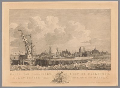 ميناء هارلينجن ميناء هارلينجن من Zuiderzee لرؤية / Port de Harlingue ، pris de coté du Zuiderzee (العنوان على الكائن) بواسطة بيتر ايفر