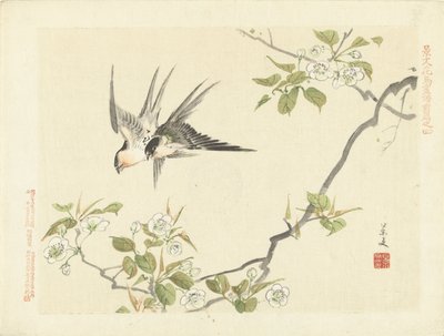 اثنان يبتلع اسكتشات الزهور والطيور لكيبون - الجزء الأول (عنوان المسلسل) قلم Keibun Kacho Gafu Zen (عنوان السلسلة على الكائن) بواسطة ماتسومورا كيبون
