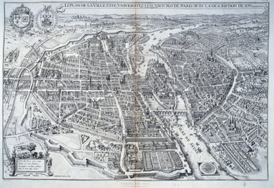 خطة باريس عام 1615. نقش بواسطة ماتيو ميريان بواسطة Mattaus the Younger Merian