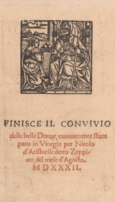 Convivio delle Belle Donne ، الصفحة 22 ظهرًا ، أغسطس 1532. ، أغسطس 1532. بواسطة ماتيو دا تريفيزو