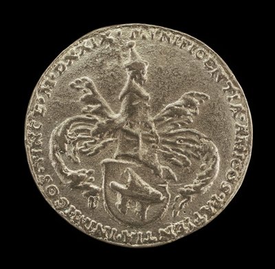 درع الأسلحة والشعار والعباءة [عكسي] ، 1529. بواسطة ماتيس جبل