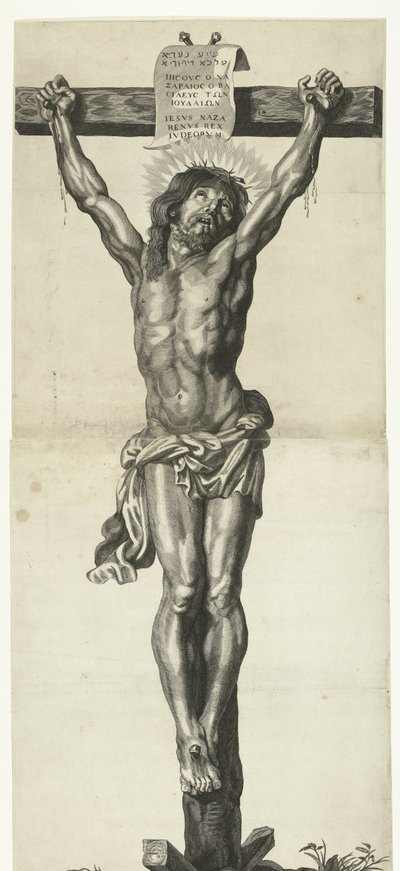 المسيح على الصليب سلسلة Ecce Homo والمسيح المصلوب ومريم العذراء ويوحنا الإنجيلي بواسطة ايراسموس كولينوس (الثاني)
