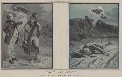 Cause and Effect! or, The Irish Land Question (colour litho) بواسطة ماثيو 