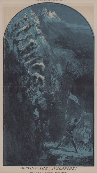 تحدي الانهيار الجليدي! أو ، Disraeli Versus Justice (color litho) بواسطة ماثيو 
