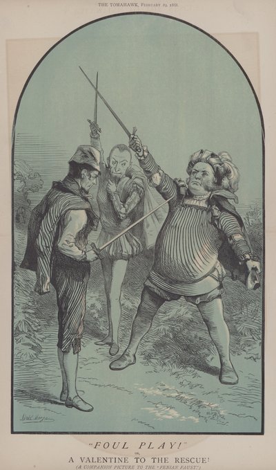 Foul Play! or, A Valentine to the Rescue (colour litho) بواسطة ماثيو 