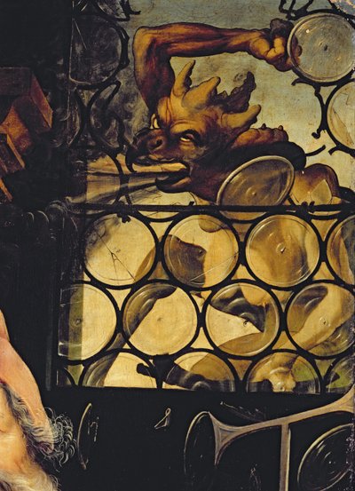 الشيطان يهاجم النافذة ، التفاصيل من القديس أنتوني الناسك من إيزنهايم Altarpiece ، c.1512-16 بواسطة ماتياس جرونوالد