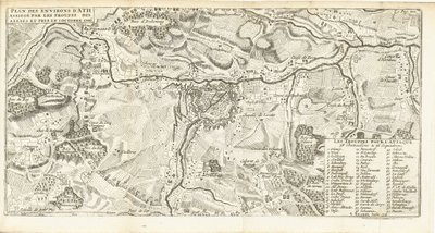 بيلج فان آث ، 1706 مخطط لمحيط آث المحاصر من قبل قوات الحلفاء واتخذ في 2 أكتوبر 1706 (العنوان على الكائن) بواسطة يوهانس فان أوستيرويك