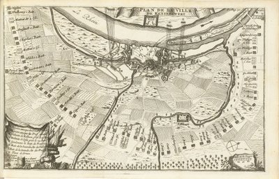 حصار Keizersweerd ، 1702 Plan de la Ville de Keyserswert (العنوان على الكائن) بواسطة يوهانس فان أوستيرويك