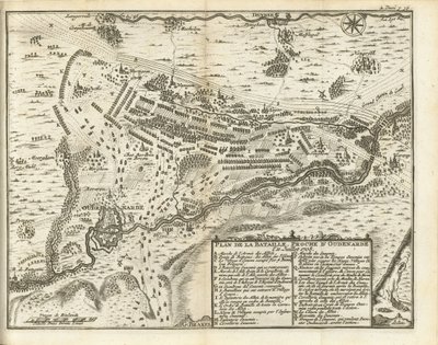 معركة Oudenaarde ، 1708 Plan de la Bataille، proche d